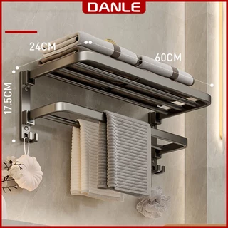 Giá treo khăn nhà tắm dán tường DANLE chất liệu Nhôm cao cấp, chống gỉ sét. Tặng kèm keo dán và ốc vít (Eno 0131 )