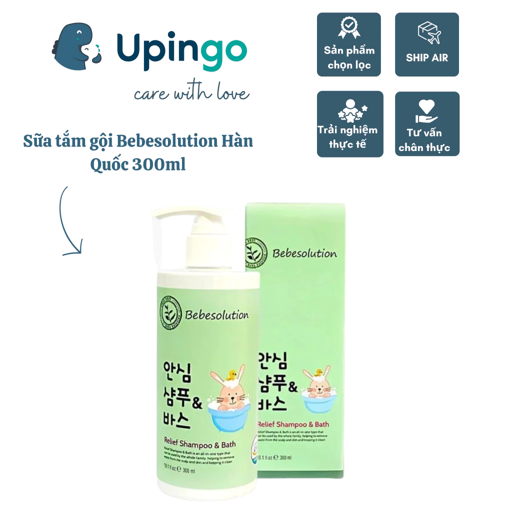 Sữa tắm gội cho bé chống cảm Bebesolution nội địa Hàn Quốc 300ml