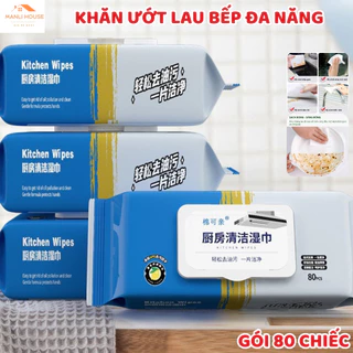 COMBO 5 GÓI Khăn giấy ướt lau bếp 80 tờ đa năng Giấy Uớt Vệ Sinh Nhà Bếp, khăn lau đa năng  Bát Đĩa Siêu Dai An Toàn