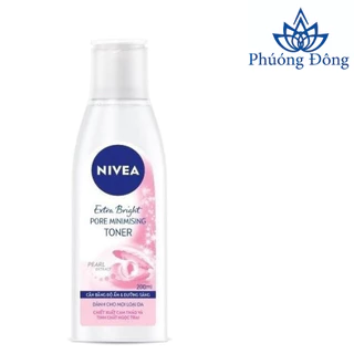 (Mẫu mới) Nước hoa hồng Nivea giúp dưỡng trắng da & se khít lỗ chân lông 200ml