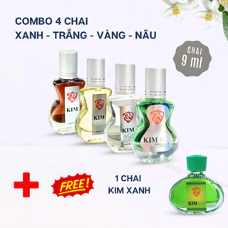 Dầu KimAgi bi lăn 9 ml 4 màu 4 mùi - Mua 4 tặng 1 - Dầu gió hương nước hoa - Thông mũi, sảng khoái cùng hương dầu gió