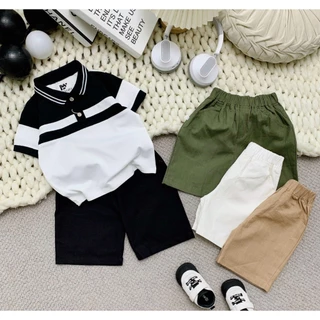 Bộ quần áo cho bé trai áo Polo và quần Kaki siêu đẹp phong cách Hàn Quốc - Size từ 10-35kg