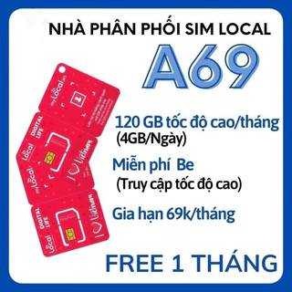 [ MIỄN PHÍ 30 NGÀY ] Sim mobifone local A69 Tốc Độ Cao Có 4GB/ngày Xem Phim Đọc Báo Lướt FB Tẹt Chỉ 2K/Ngày