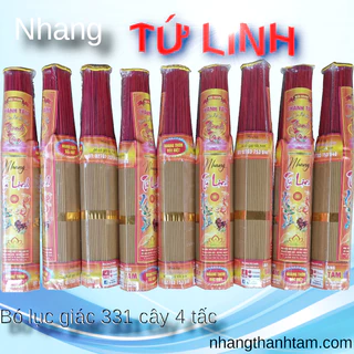 [1 bó ít tàn] Nhang thơm đặc biệt Tứ Linh THÀNH TÂM bó lục giác 331 cây 38cm