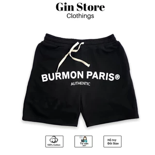 🔥Hot🔥 Quần Short Burmon Paris Signature cotton da cá chất dày dặn, form rộng mặc trên gối