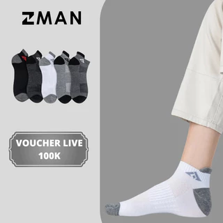 Combo 5 Đôi Tất Vớ Nam ZMAN,  Chất liệu Cotton cao cấp - Kháng Khuẩn - Khử Mùi