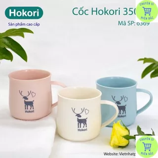 Cốc nhựa Hokori 350ml Việt Nhật chịu nhiệt tốt, Cốc uống nước màu sắc xinh xắn có quai cầm