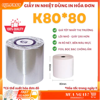 [1 cuộn] giấy in bii k80x80 - Giấy In Hóa Đơn k80 Đường Kính 80mm - Giấy In Bill Cuộn Lớn K80X80