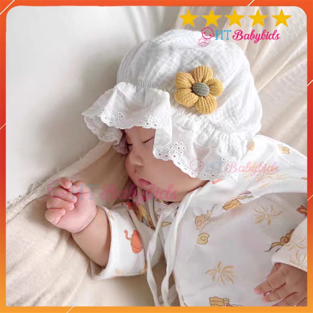 Mũ Tai Bèo Chất Liệu Cotton Mềm Thoáng Khí In Họa Tiết Hoa Mai Xinh Xắn Thời Trang Xuân Hè Cho Bé Gái