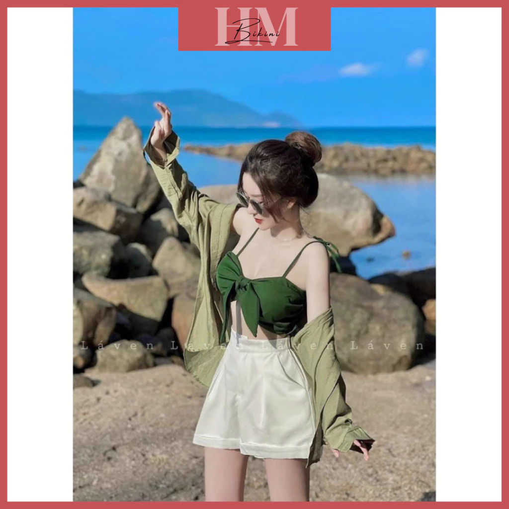 Bikini 2 Mảnh Đồ Bơi Hương Mỹ, Áo Lẻ Cột Nơ Tự Phối Nhiều Kiểu