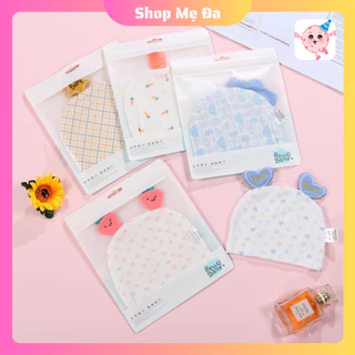 Mũ Sơ Sinh cho Bé Vải Cotton Mềm Mại, Nón cho Bé Sơ Sinh từ 0 đến 3 tháng tuổi | Hình Hoa Quả Dễ Thương