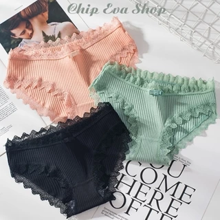 Quần lót nữ lụa thun cotton gân cao cấp thoáng mát viền đẹp lưng cao đẹp sang đồ lót nữ 07