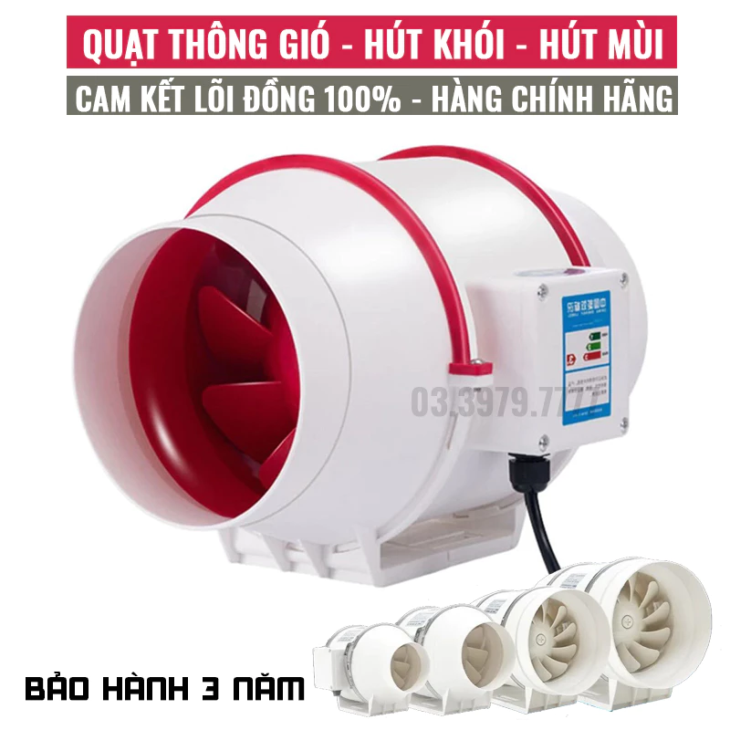 Quạt hút mùi Quạt hút khói công nghiệp công suất lớn phòng 18-50m2