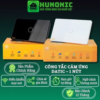 Công Tắc Thông Minh Wifi HUNONIC DATIC Hình Chữ Nhật Cảm Ứng 1-2-3-4 Nút Điều Khiển Qua App + Giọng Nói Bảo Hành 1 Năm