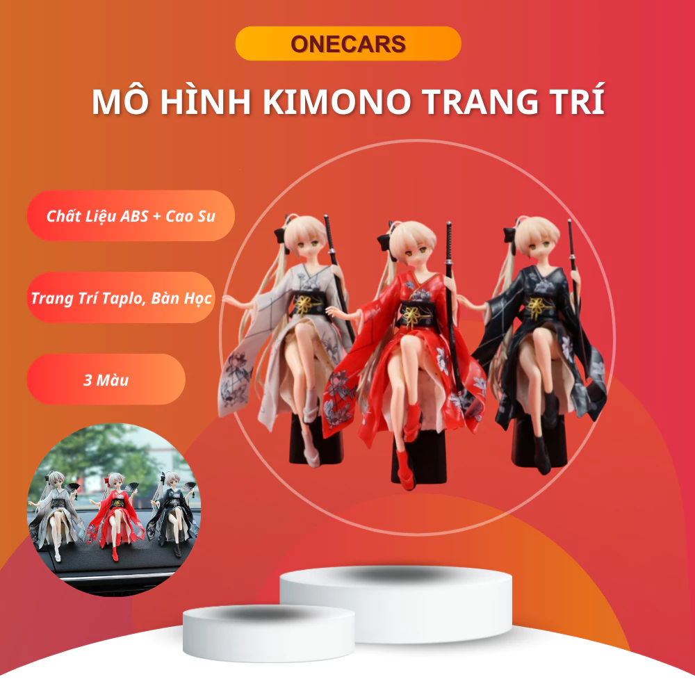 Mô Hình Kimono Anime Girl Trang Trí Decor Bàn Làm Việc, Taplo Xe