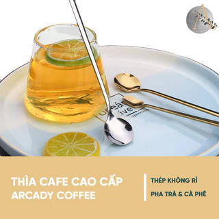 Thìa cafe, muỗng cà phê tròn uống cà phê, trà inox 304 cao cấp, hai màu vàng bạc sang trọng, tinh tế...