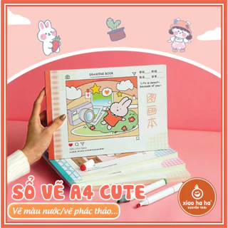 Vở Vẽ A4 Cute 30 Tờ, 60 Trang - Vở Vẽ Học Sinh Vở Vẽ Mĩ Thuật Màu Nước Cho Bé Thỏa Sức Sáng Tạo, Học Tập