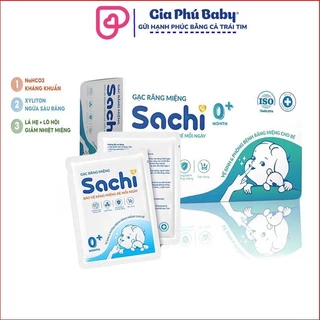 Gạc Sachi Rơ Lưỡi kháng khuẩn, chống nấm bảo vệ lưỡi, nướu răng miệng cho trẻ - Hộp 30 gói ( Sachi )