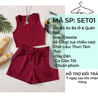 Set Bộ Áo Ba Lỗ & Quần Đùi Thun Tăm Thái