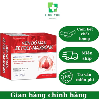 Viên Bổ Máu Fefoly Maxgonk - Bổ sung Sắt và acid folic hộp 60 viên