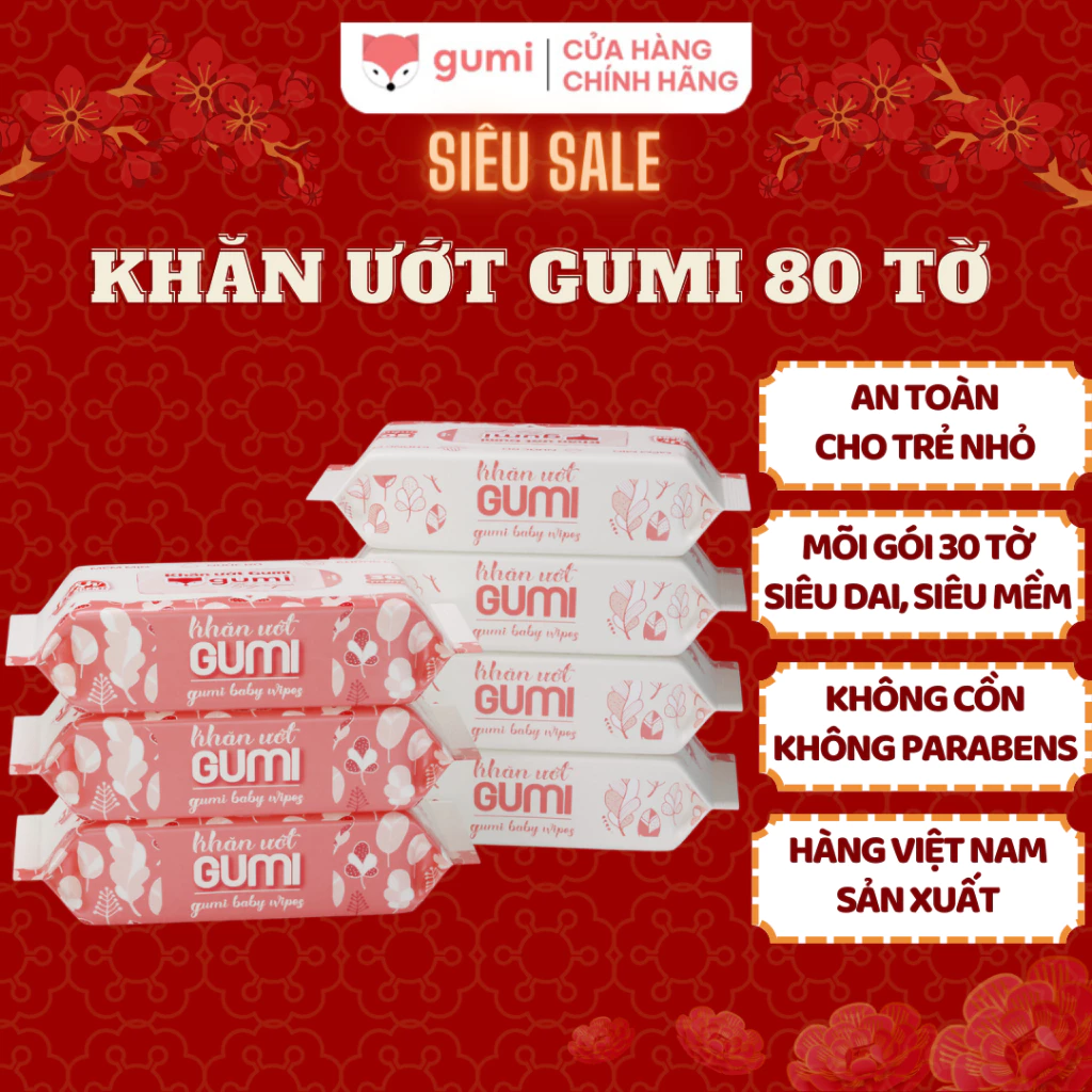 KHĂN ƯỚT 30 TỜ - Khăn ướt dành cho trẻ sơ sinh, an toàn, không cồn, không mùi, không kích ứng da, tiện lợi