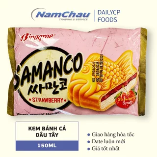 Kem bánh cá Hàn Quốc Binggrae Samanco nhân dâu tây 150ML bán lẻ, sỉ [HN giao hỏa tốc]
