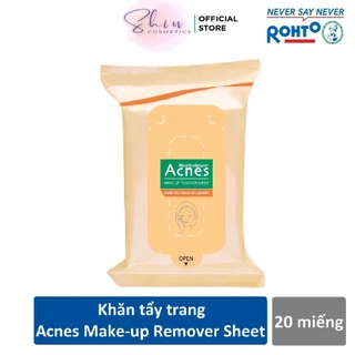 Khăn tẩy trang và lau mặt (Acnes Make-Up Remover Sheet) 20 miếng