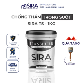 Sơn Chống Thấm Trong Suốt SIRA TS - Chống Thấm Sàn Nhà Vệ Sinh, Nền gach, Tường Mái, Nội Thất Hiệu quả (1KG)