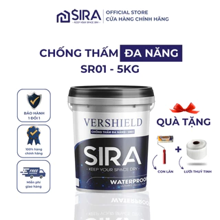 Sơn Chống Thấm Đa Năng SIRA (5KG) - Chống thấm trần nhà, sàn mái, sân thượng, chống dột thấm nước hiệu quả