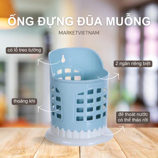 Ỗng Muỗng Đũa Việt Nhật 2 Ngăn, Có Khay Đế Hứng Nước Có Thể Tháo Rời (Giao Màu Ngẫu Nhiên)