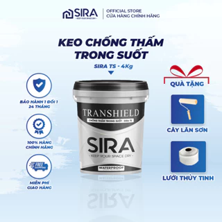 Keo Chống Thấm Trong Suốt SIRA Trọng Lượng 4KG - Keo Chống Thấm Nền Gạch, Nhà Vệ Sinh, Cửa Sổ, Gỗ Công Nghiệp