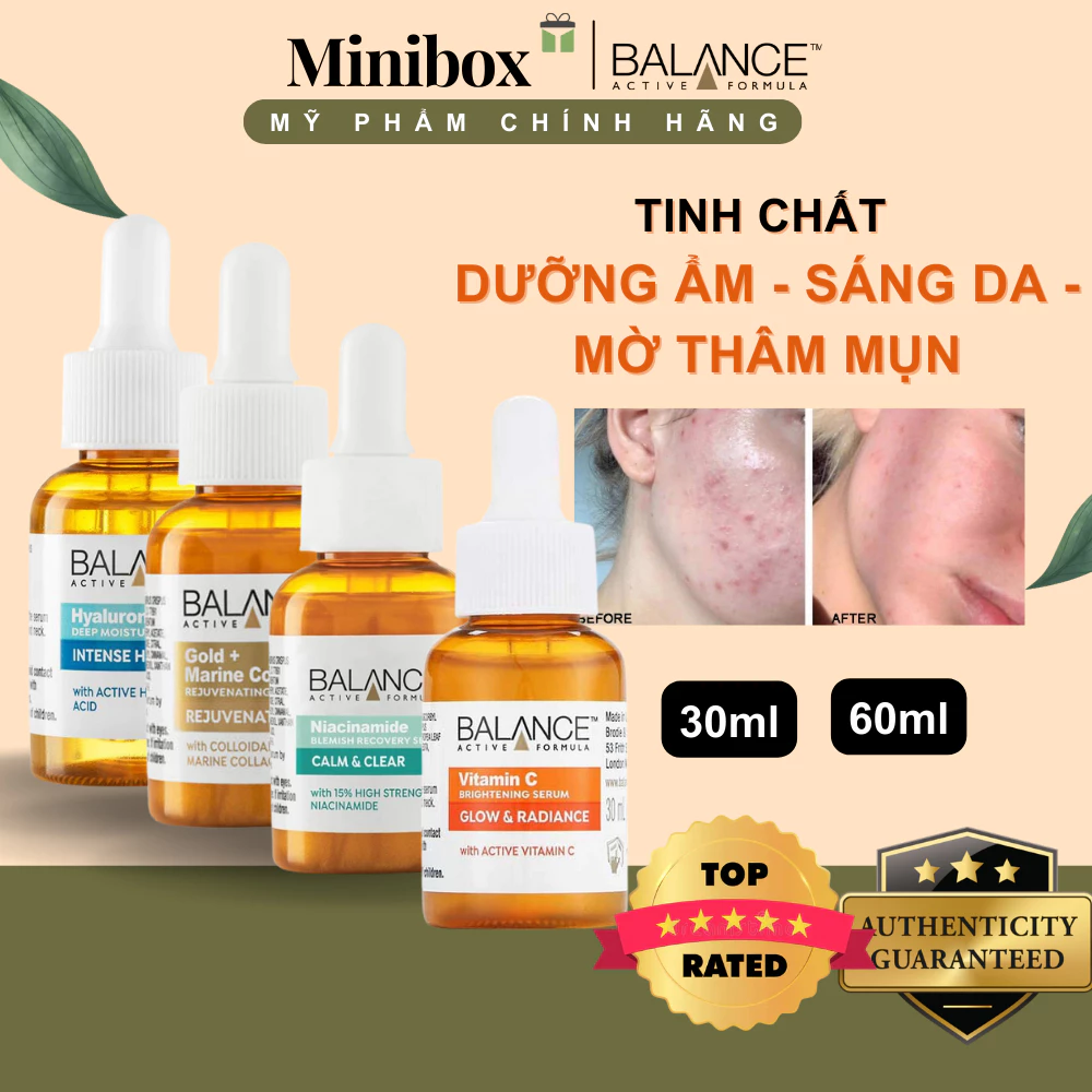 [CHÍNH HÃNG] Serum Balance Active Formula dưỡng trắng, cấp nước, giảm mụn, phục hồi, da ngừa lão hóa 30-60ML | Minibox