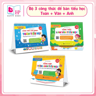 Bộ 3 công thức giải nhanh Toán +  Anh + Văn· tiểu học ( Dạng lịch Để bàn) - Phù hợp với lớp 3, lớp 4, lớp 5·