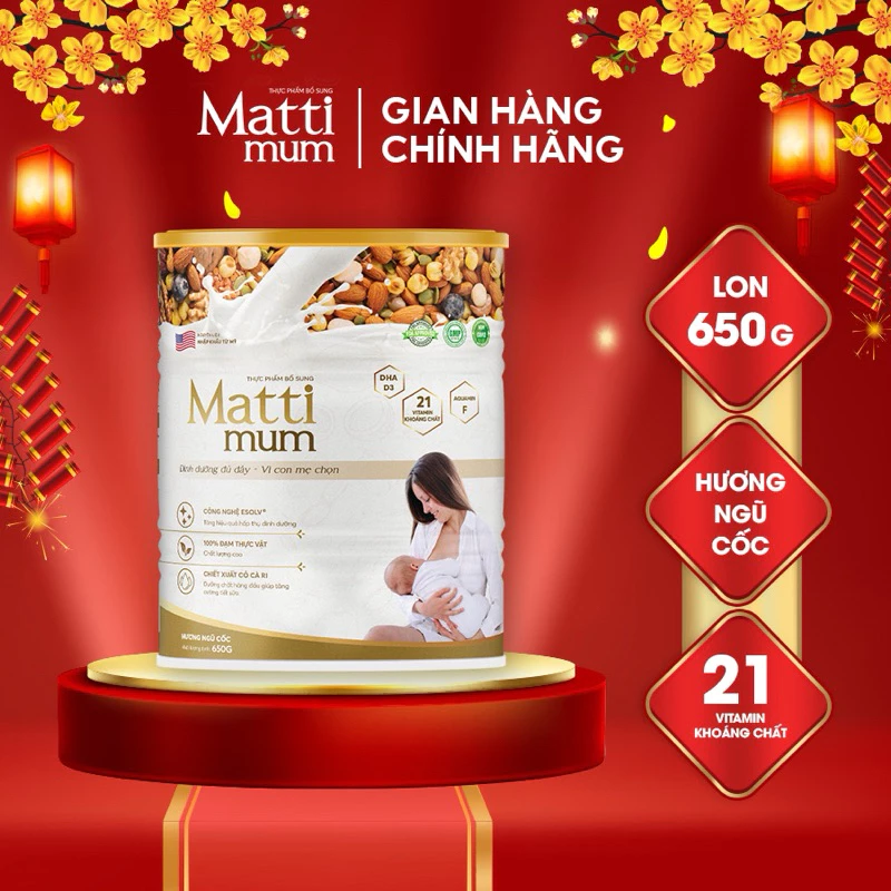 Sữa hạt lợi sữa Matti Mum cho mẹ sau sinh