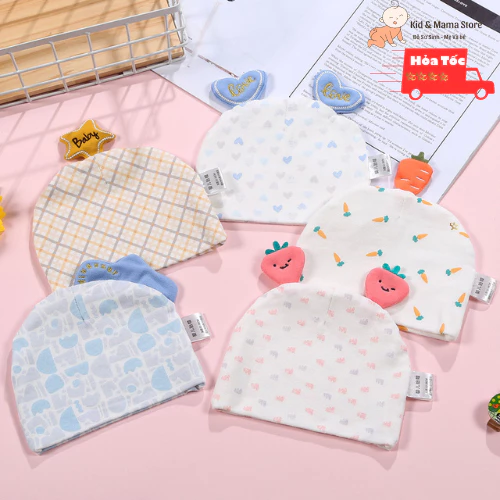 Mũ cho bé sơ sinh từ 0 - 3 tháng vải cotton mềm mại hình hoa quả dễ thương của Kid Mama Store A281