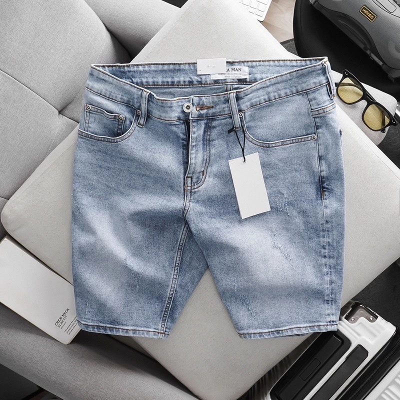 Quần short jean nam co giãn, quần bò lửng nam rách nhiều màu thời trang Bi shop ms206