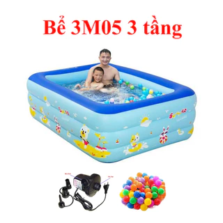 Bể bơi, phao bể cho bé 3M05 tặng kèm bóng