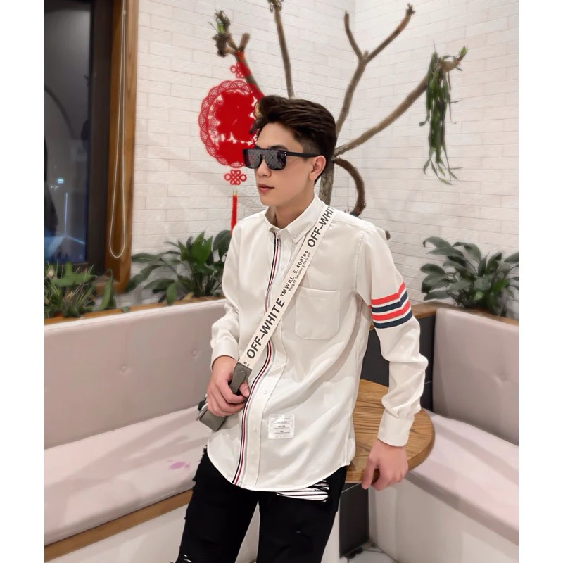 áo sơ mi nam nữ thom 4 vạch tay, bản khoá kéo