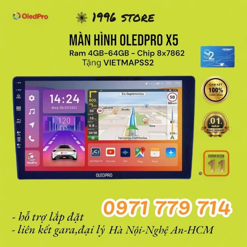 Màn Hình Android Ô Tô OLEDPRO X5 _X5S Tích Hợp Camera 360 9_10 INCH Ram 4GB _ Rom 64GB Chip 8 nhân 7862 Chính Hãng