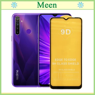 "Kính cường lực 9D Realme 5  "  Full màn hình, Ảnh thực shop tự chụp, tặng kèm bộ giấy lau kính Meen