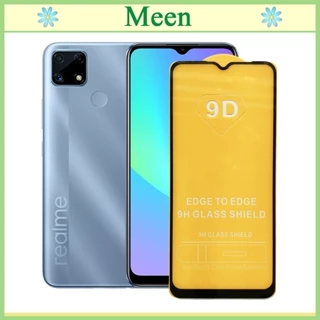 "Kính cường lực 9D Realme  C25 "  Full màn hình, Ảnh thực shop tự chụp, tặng kèm bộ giấy lau kính Meen