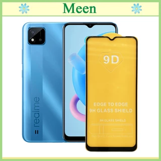 "Kính cường lực 9D Realme C20 "  Full màn hình, Ảnh thực shop tự chụp, tặng kèm bộ giấy lau kính Meen