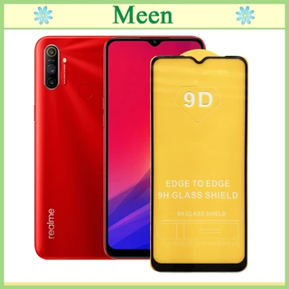 "Kính cường lực 9D Realme C3 "  Full màn hình, Ảnh thực shop tự chụp, tặng kèm bộ giấy lau kính Meen