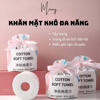 Khăn Mặt Khô Đa Năng Dùng 1 Lần Lau Khô Lau Ướt ,Tẩy Trang chất liệu cotton an toàn với làn da nhạy cảm