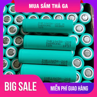 Pin 18650 Samsung 20r  dung lượng cao 2500mAh, 3.7v pin lithium, cell pin 18650 xả cao 25A tháo khối, 12 tặng 1