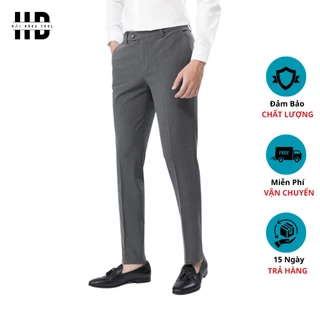 Quần tây nam hàn quốc màu ghi đậm ADINO vải rayon mềm mịn co giãn dáng slimfit công sở ống đứng hơi côn QA131