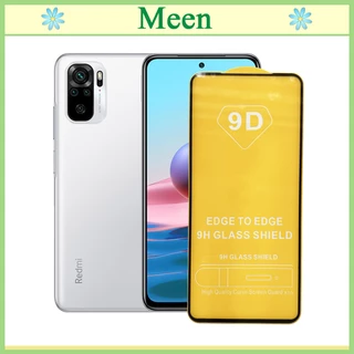 "Kính cường lực 9D Xiaomi Redmi Note 10 4G "  Full màn hình, Ảnh thực shop tự chụp, tặng kèm bộ giấy lau kính Meen