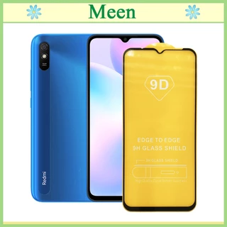 "Kính cường lực 9D Xiaomi Redmi 9a "  Full màn hình, Ảnh thực shop tự chụp, tặng kèm bộ giấy lau kính Meen