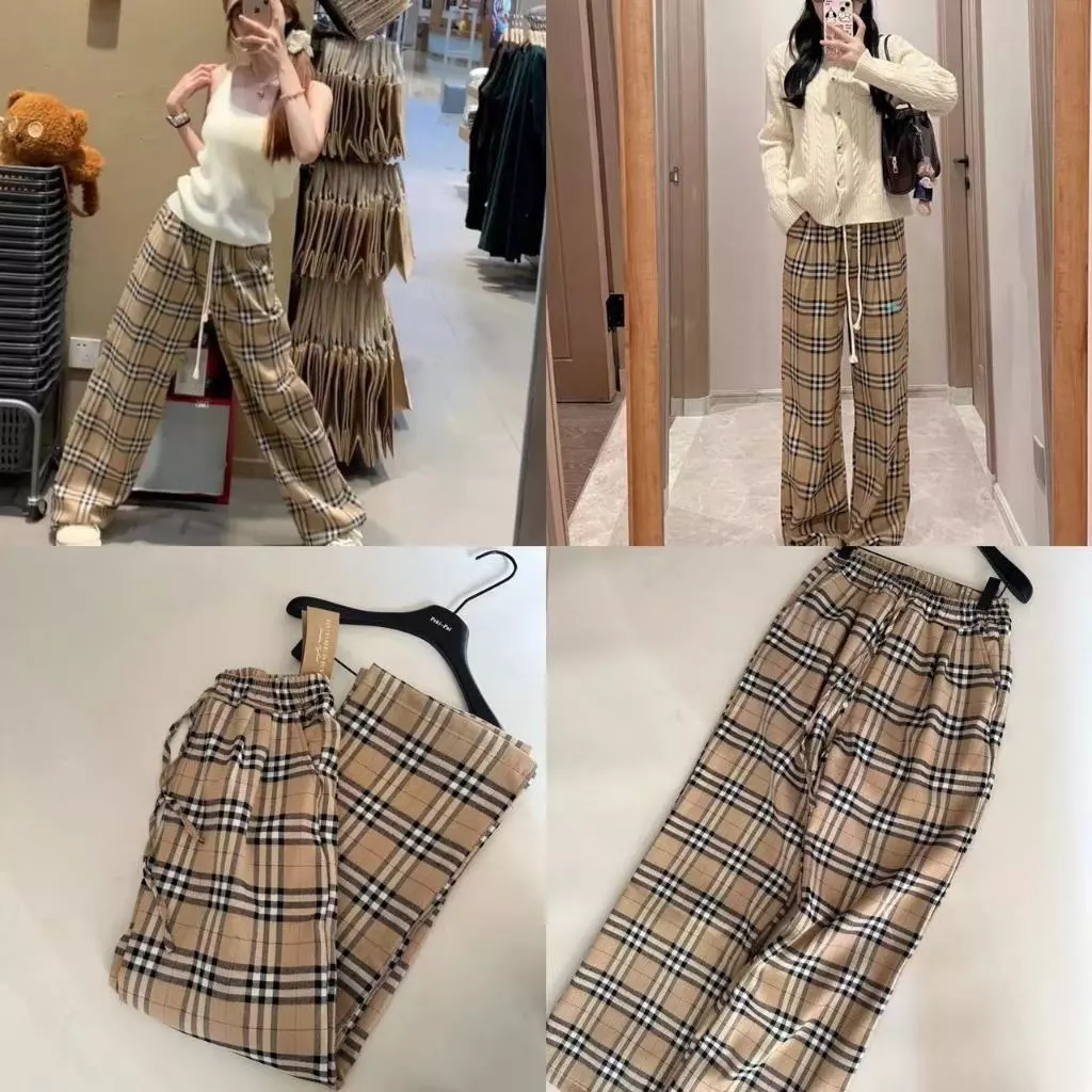 Quần Kẻ Sọc Ông Rộng Lưng Cao Có Dây Rút Thời Trang Cao Cấp MA684
