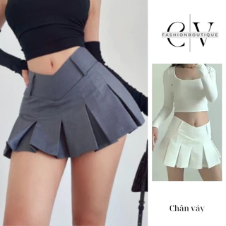 Chân Váy Ngắn Tenis Chữ A, Chân Váy Xếp Ly Xòe Ly To Đẹp chất Tuyết Mưa  Cao Cấp Phối Cạp Chữ V Phong Cách, Sexy- CV21